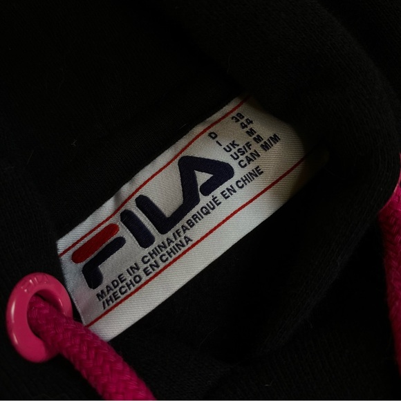 Fila black and pink cropped hoodie - Picture 3 of 3